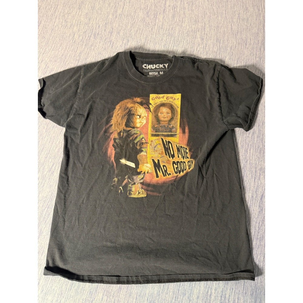 Chucky No More Mr Good Guy Horror Graphic T-Shirt Black Ripple Junction Medium